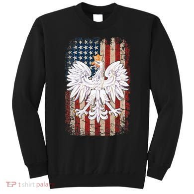 Polish Eagle American Flag Pride Poland Sweatshirt