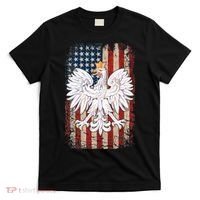 Polish Eagle American Flag Pride Poland T-Shirt thumb 0