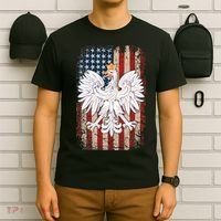 Polish Eagle American Flag Pride Poland T-Shirt thumb 6