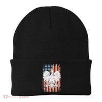 Polish Eagle American Flag Pride Poland Beanie thumb 0