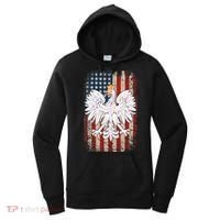 Polish Eagle American Flag Pride Poland Women's Hoodie thumb 0