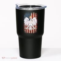 Polish Eagle American Flag Pride Poland Tumbler thumb 0