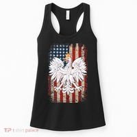 Polish Eagle American Flag Pride Poland Women's Tank Top thumb 0
