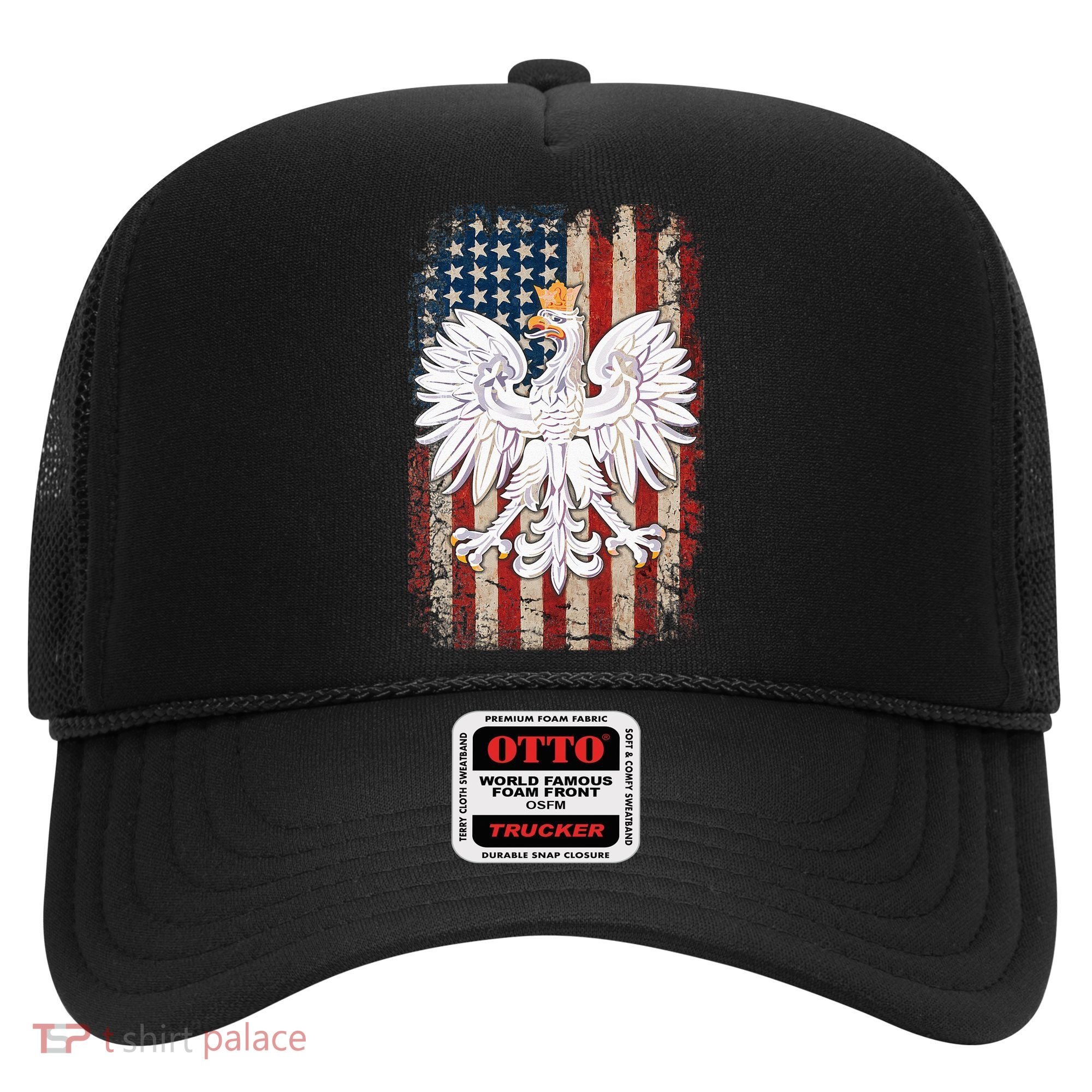 Polish Eagle American Flag Pride Poland Hat