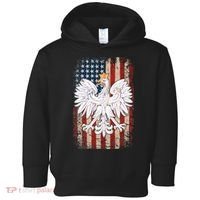 Polish Eagle American Flag Pride Poland Toddler Hoodie thumb 0