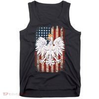 Polish Eagle American Flag Pride Poland Tank Top thumb 0