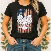 Polish Eagle American Flag Pride Poland Women's T-Shirt thumb 2