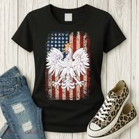 Polish Eagle American Flag Pride Poland Women's T-Shirt thumb 3
