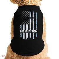 Patriotic Easter American Flag He Is Risen Easter Doggie Tank thumb 0