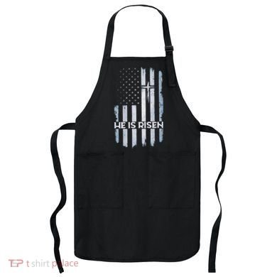 Patriotic Easter American Flag He Is Risen Easter Apron