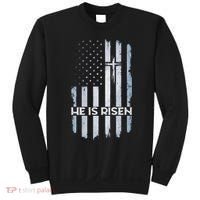 Patriotic Easter American Flag He Is Risen Easter Sweatshirt thumb 0