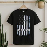 Patriotic Easter American Flag He Is Risen Easter T-Shirt thumb 2