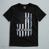 Patriotic Easter American Flag He Is Risen Easter T-Shirt thumb 5
