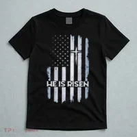 Patriotic Easter American Flag He Is Risen Easter T-Shirt thumb 5