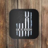 Patriotic Easter American Flag He Is Risen Easter Coaster thumb 0