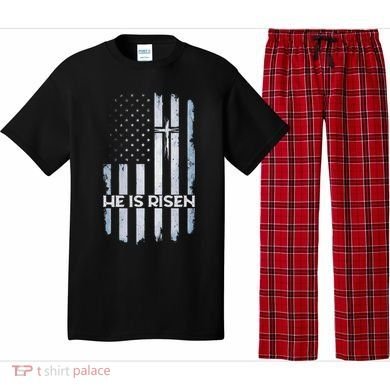 Patriotic Easter American Flag He Is Risen Easter Pajama Set