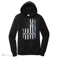 Patriotic Easter American Flag He Is Risen Easter Women's Hoodie thumb 0