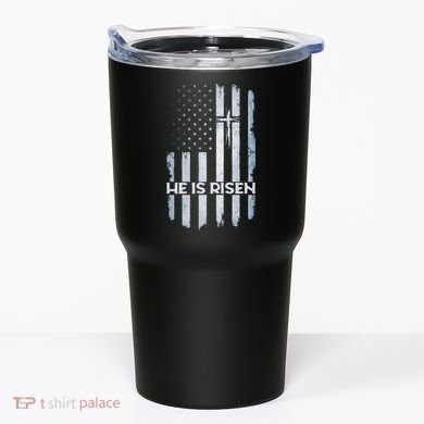 Patriotic Easter American Flag He Is Risen Easter Tumbler