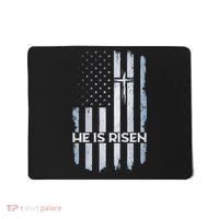 Patriotic Easter American Flag He Is Risen Easter Mousepad thumb 0