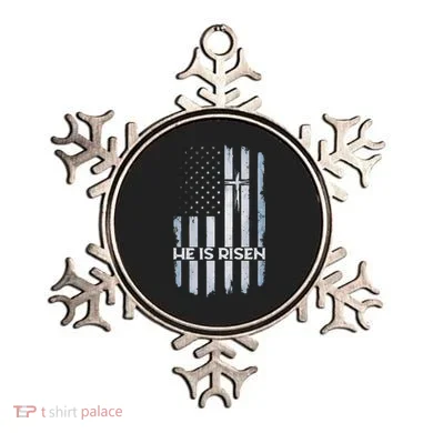 Patriotic Easter American Flag He Is Risen Easter Ornament