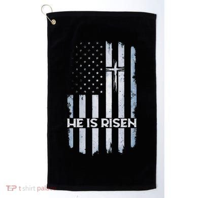 Patriotic Easter American Flag He Is Risen Easter Golf Towel