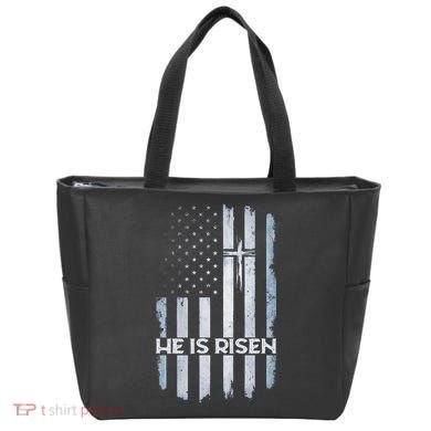 Patriotic Easter American Flag He Is Risen Easter Bag