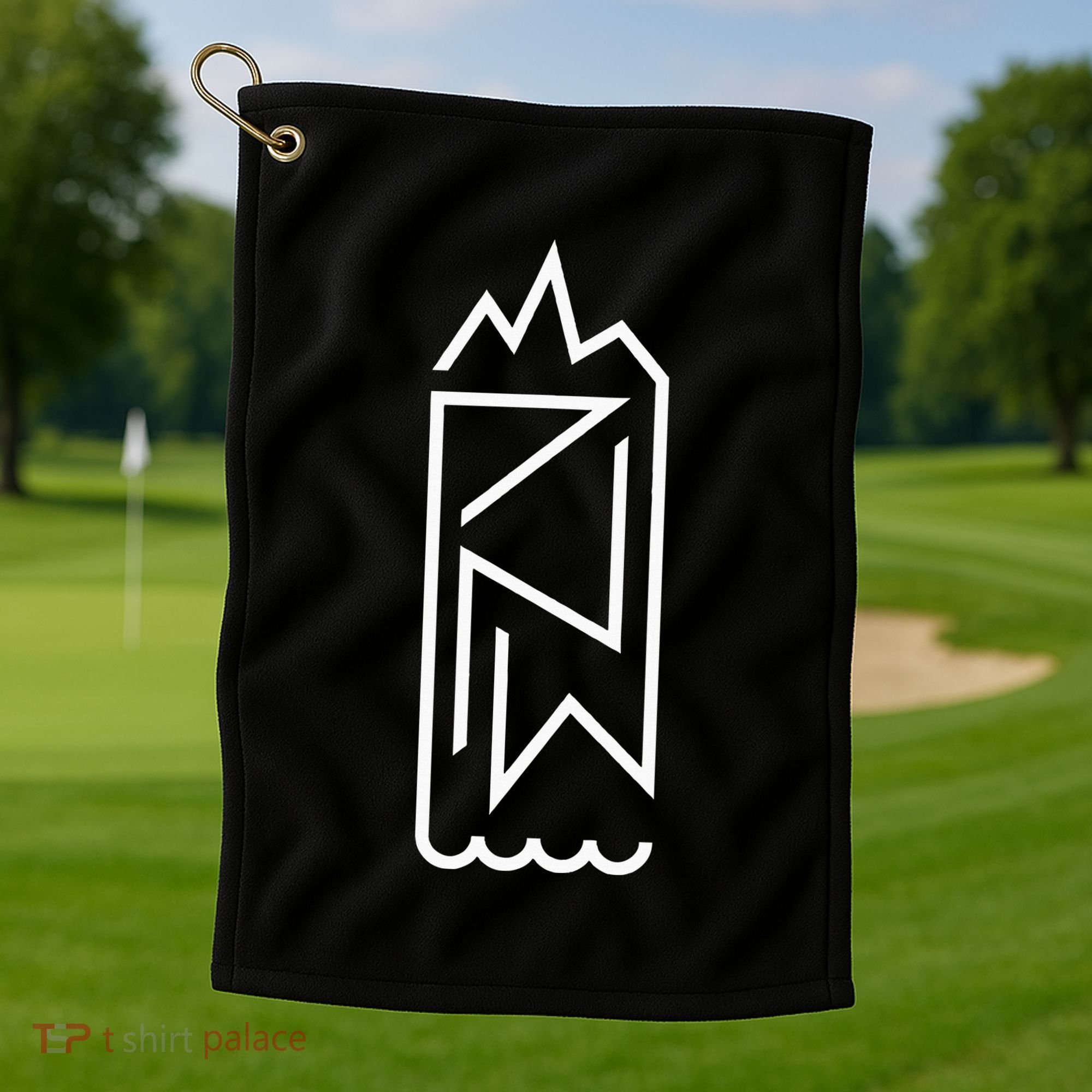 Pnw Earth And Water Minimal – Cascadia Pacific Northwest Golf Towel