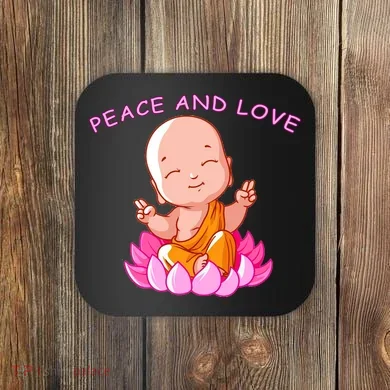 Peace And Love Buddha  Coaster
