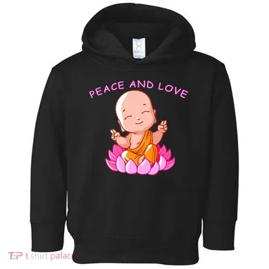 Peace And Love Buddha  Toddler Hoodie