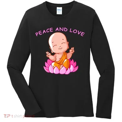 Peace And Love Buddha  Women's Long Sleeve Shirt