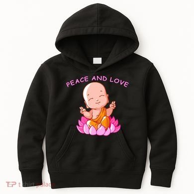 Peace And Love Buddha  Kids Hoodie