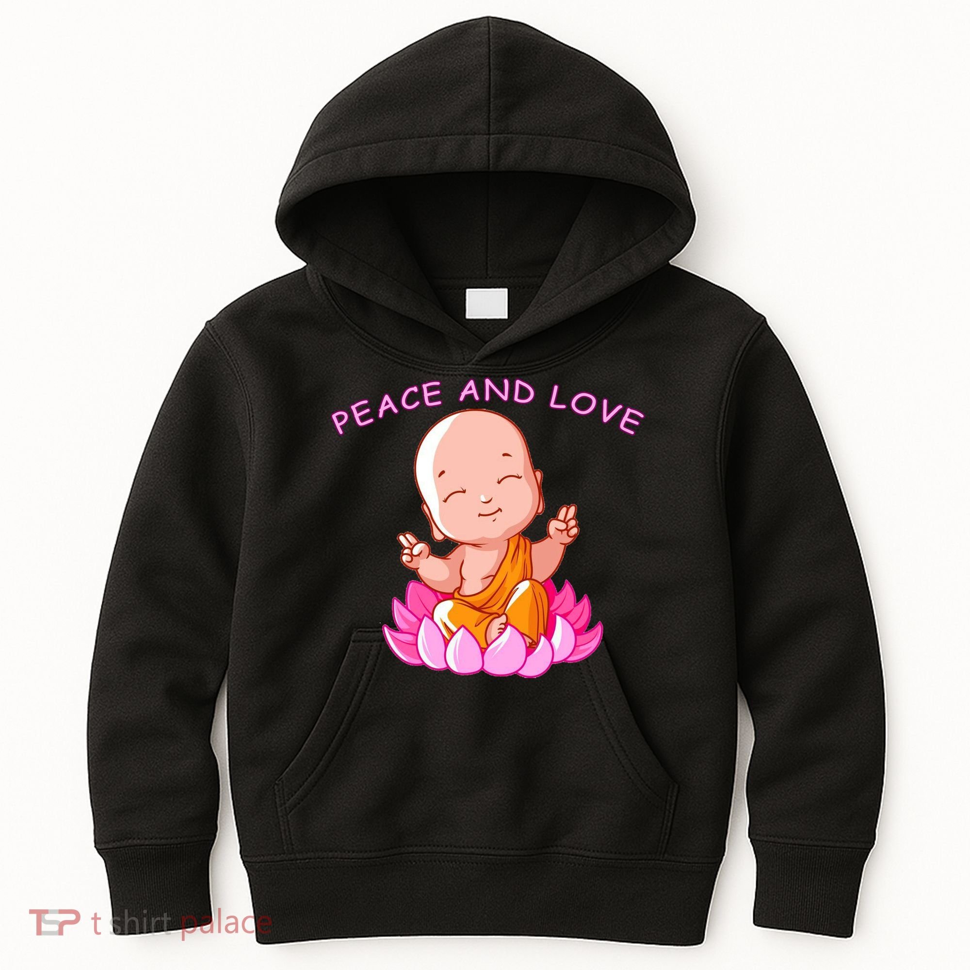 Peace And Love Buddha  Kids Hoodie
