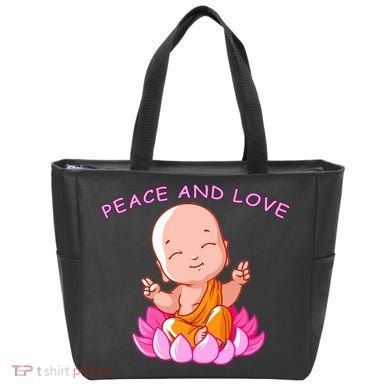 Peace And Love Buddha  Tote Bag