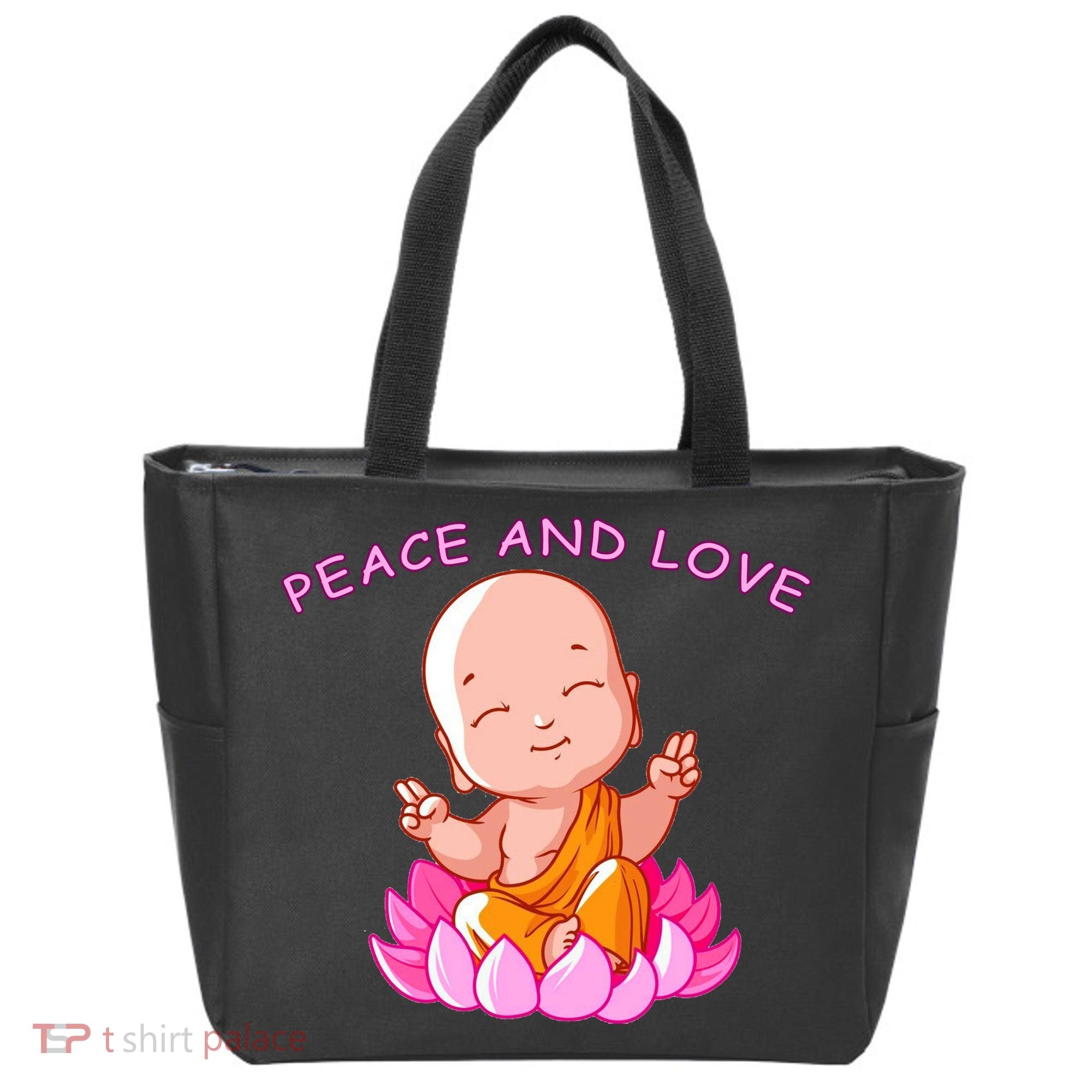 Peace And Love Buddha  Tote Bag
