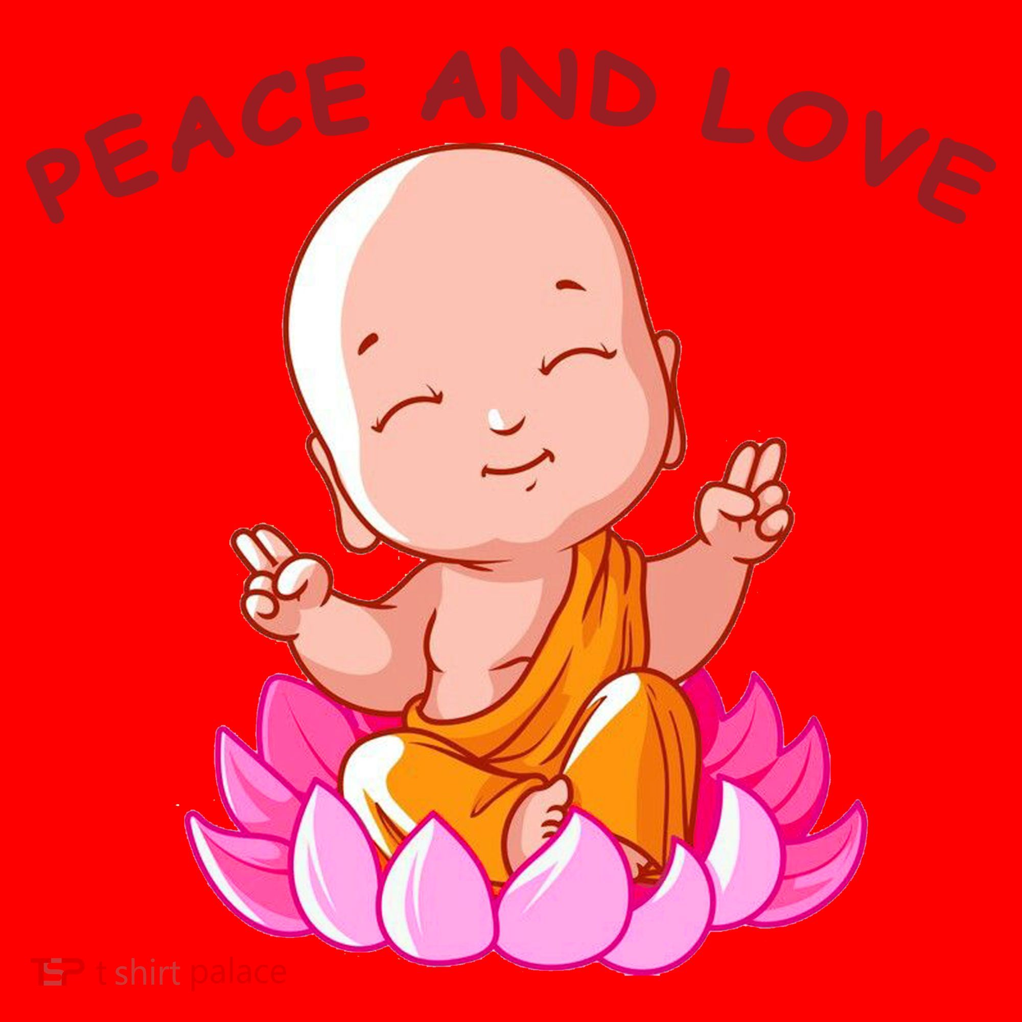 Peace And Love Buddha  Santa Hat