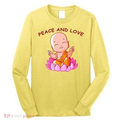 Peace And Love Buddha  Long Sleeve Shirt