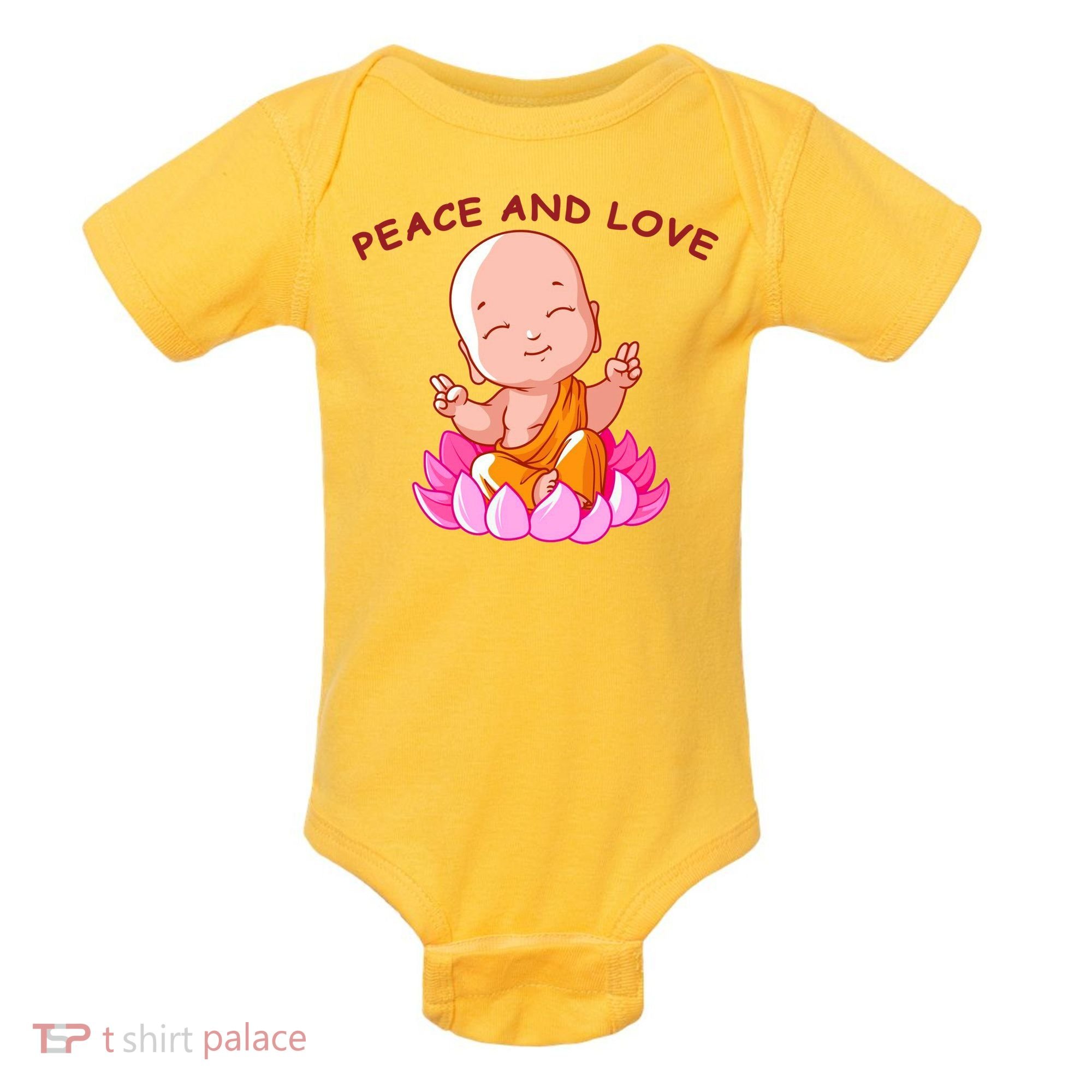 Peace And Love Buddha  Baby Bodysuit