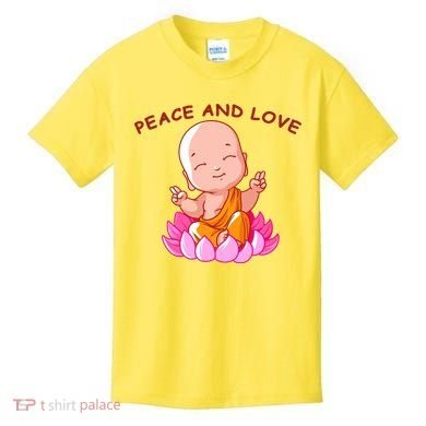 Peace And Love Buddha  Kids T-Shirt