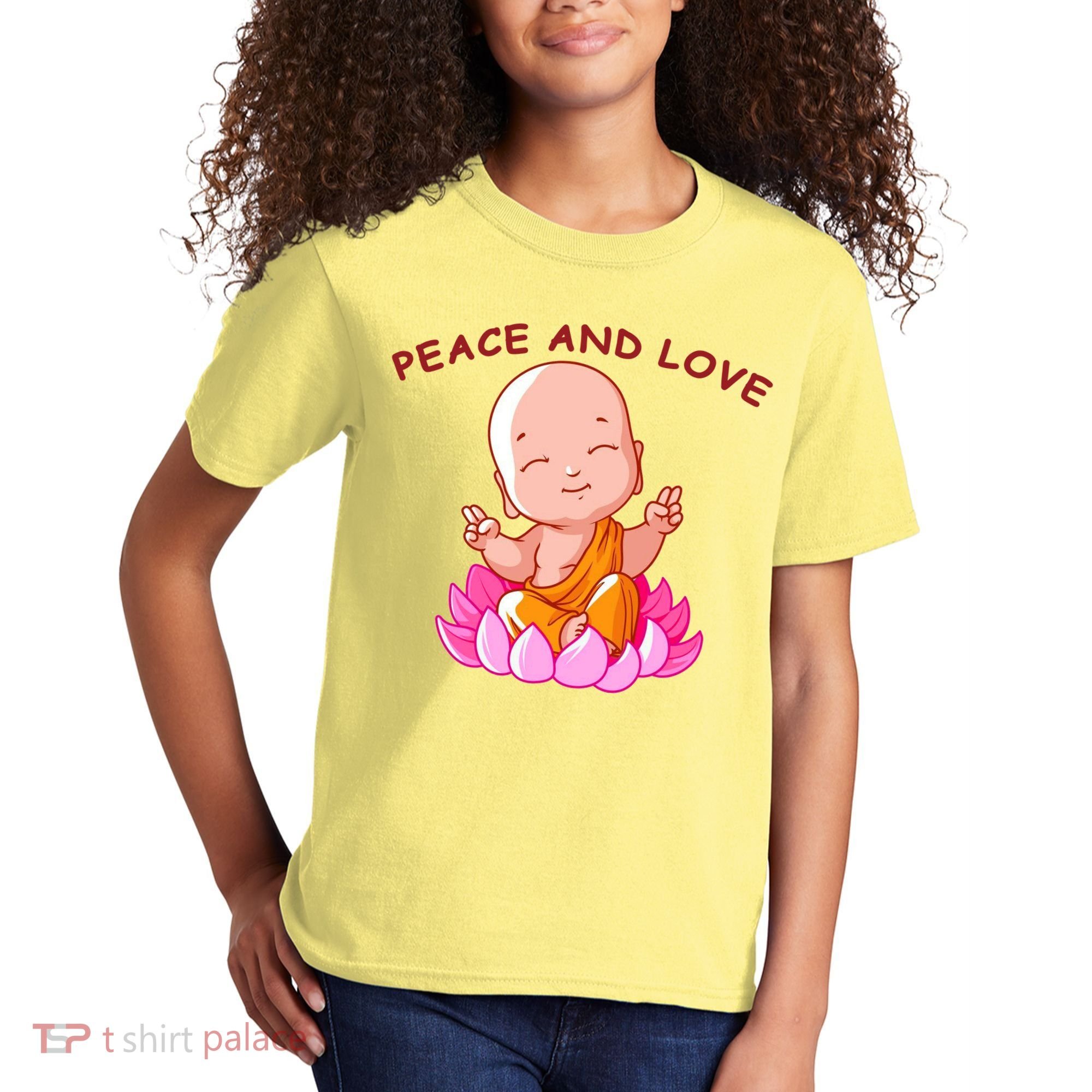 Peace And Love Buddha  Kids T-Shirt