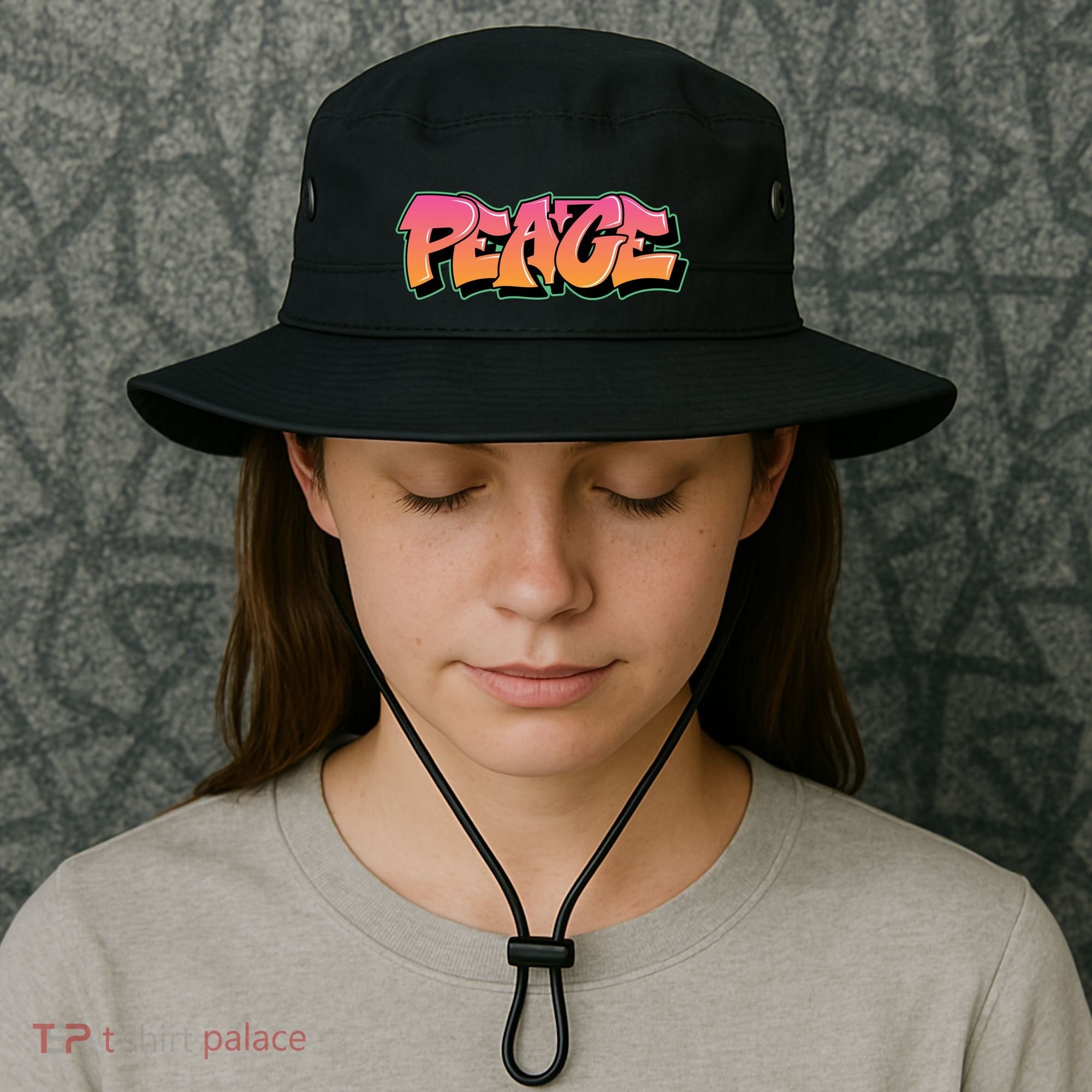 Peace Graffiti Sign Bucket Hat