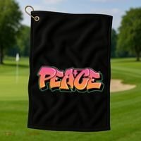 Peace Graffiti Sign Golf Towel thumb 1