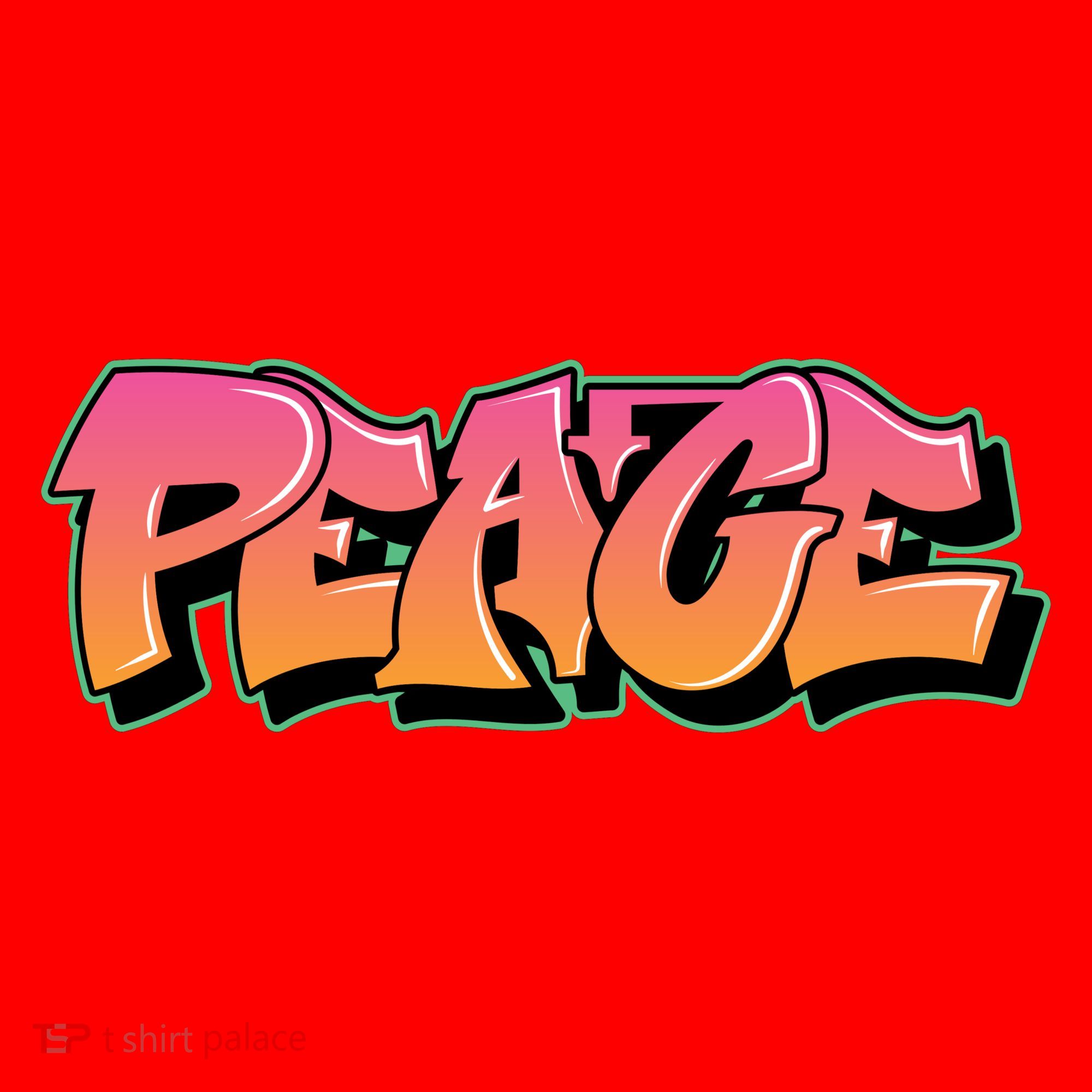Peace Graffiti Sign Santa Hat
