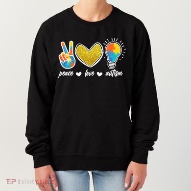 Peace Love & Autism Autism Awareness Month Women's Sweatshirt