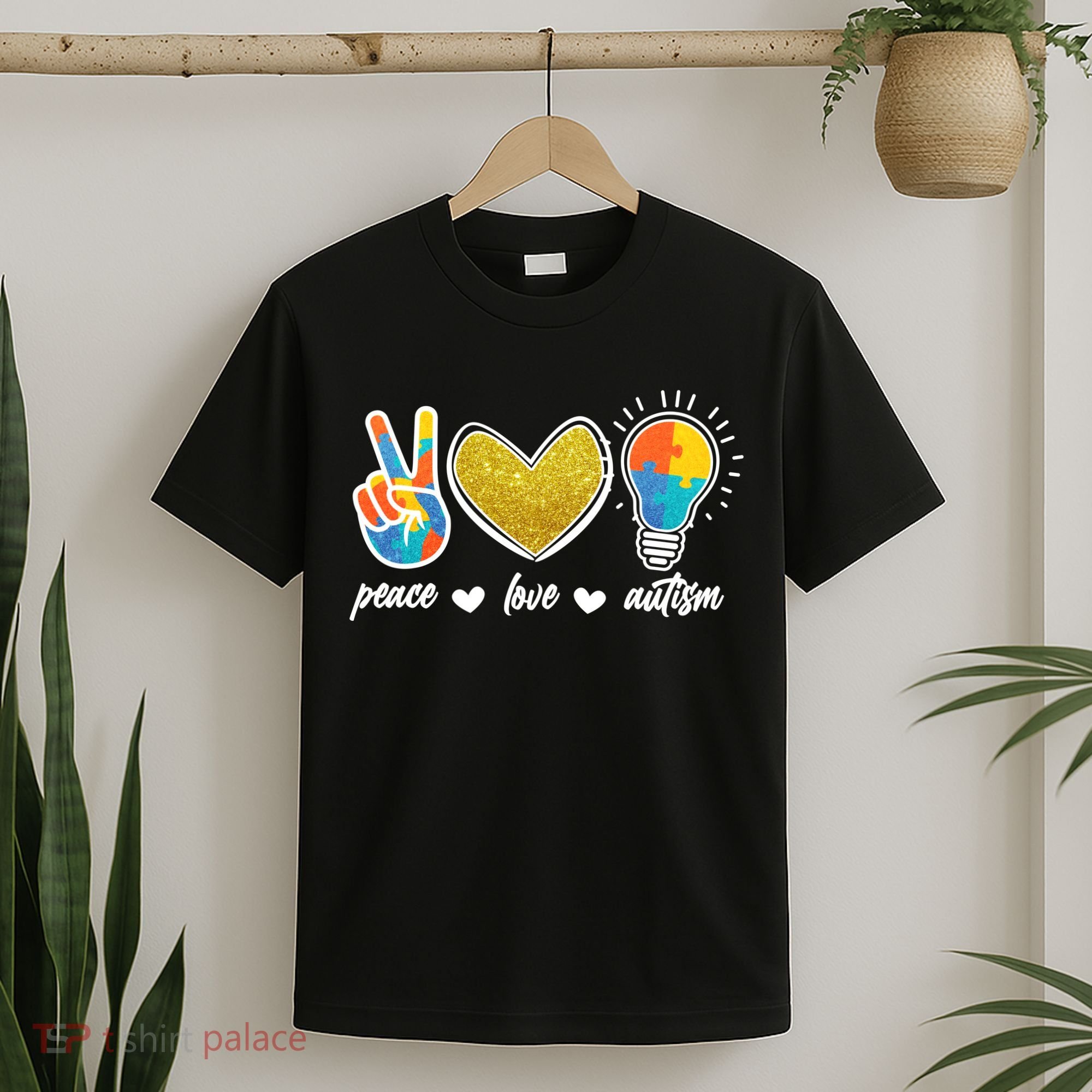 Peace Love & Autism Autism Awareness Month T-Shirt