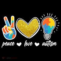 Peace Love & Autism Autism Awareness Month Women's Hoodie thumb 2