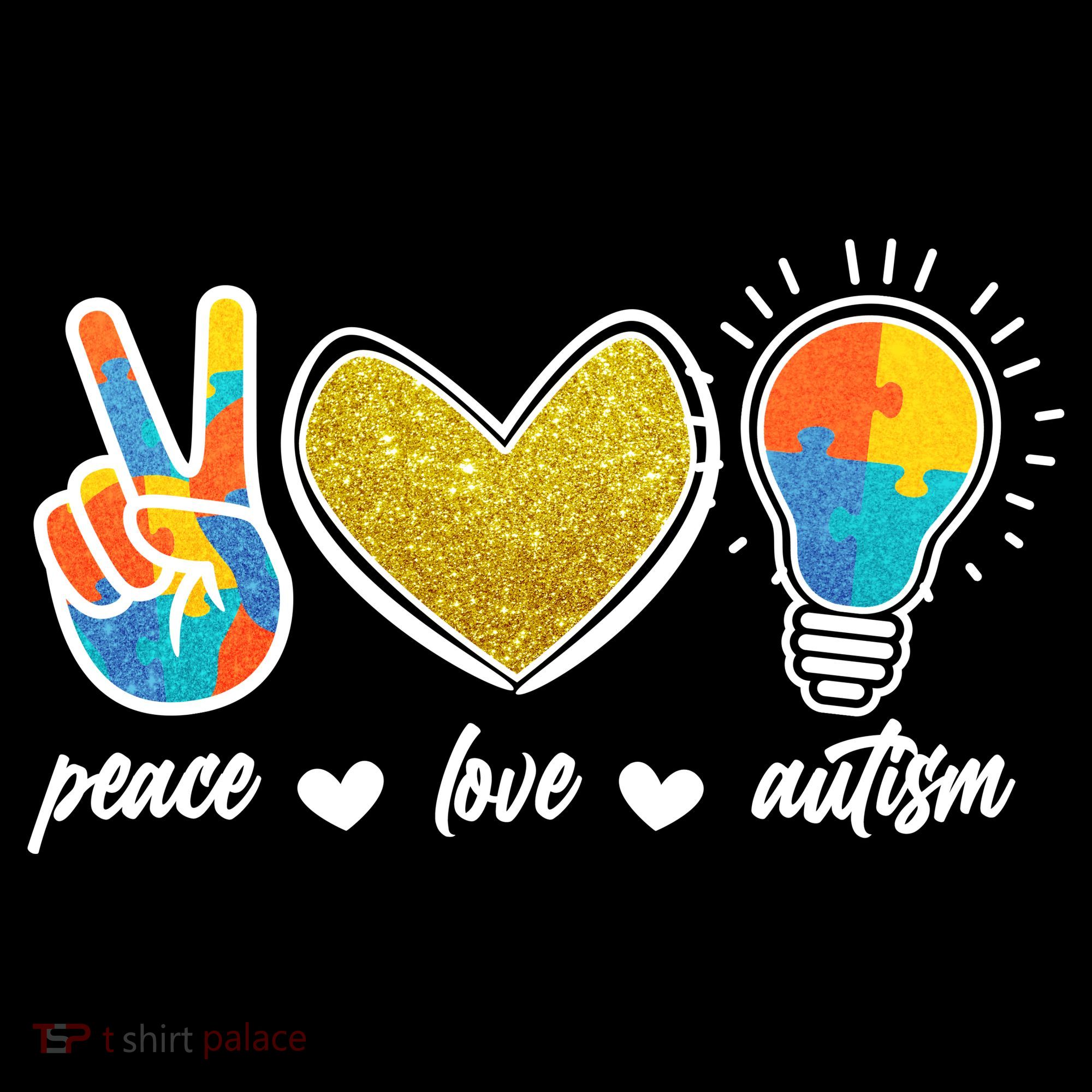 Peace Love & Autism Autism Awareness Month Women's Hoodie