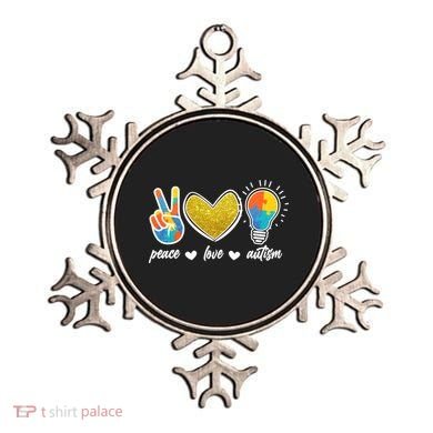 Peace Love & Autism Autism Awareness Month Ornament