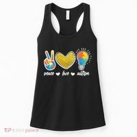 Peace Love & Autism Autism Awareness Month Women's Tank Top thumb 0