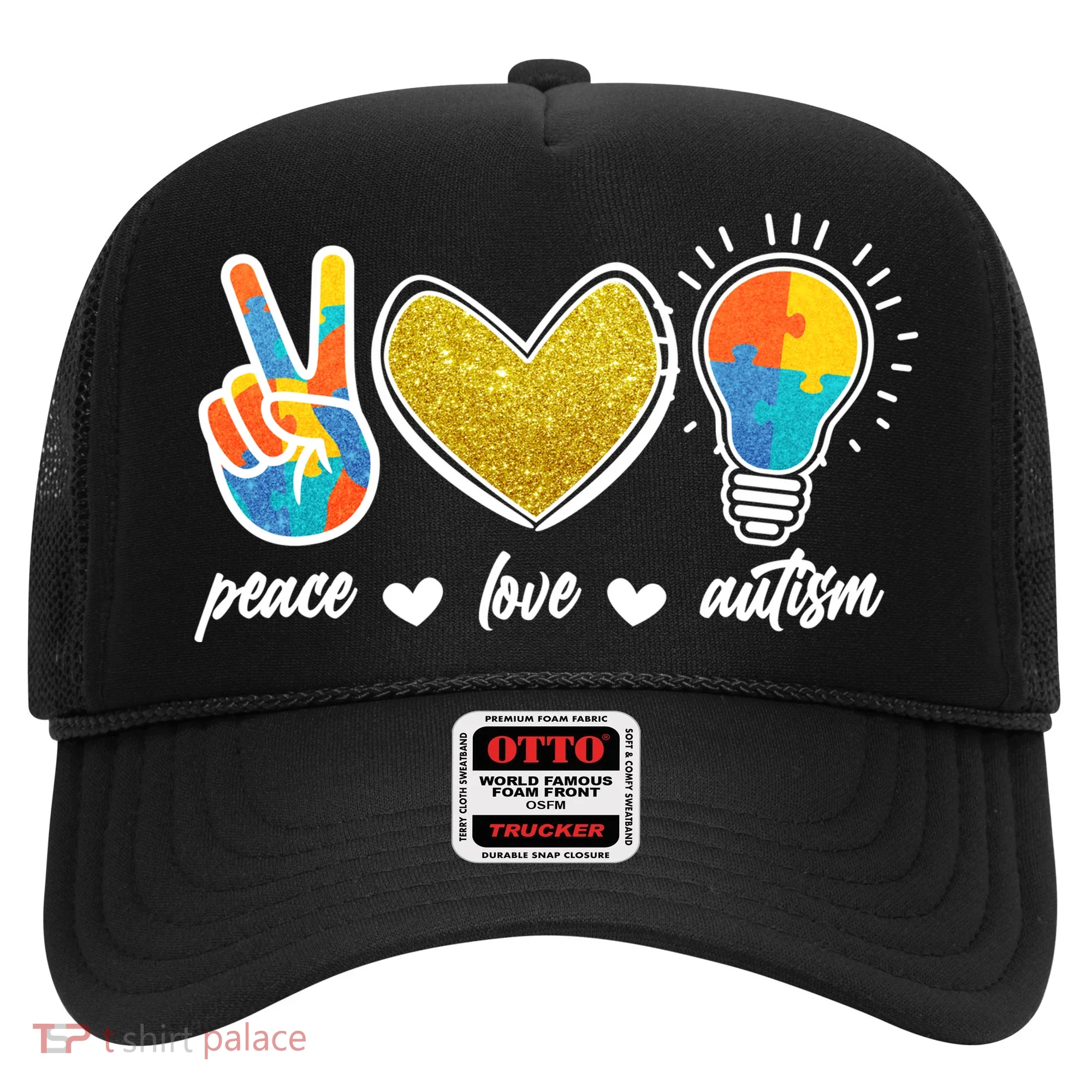 Peace Love & Autism Autism Awareness Month Hat