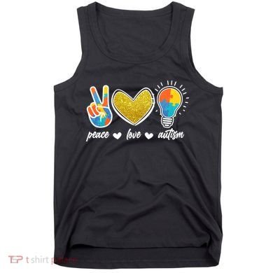 Peace Love & Autism Autism Awareness Month Tank Top